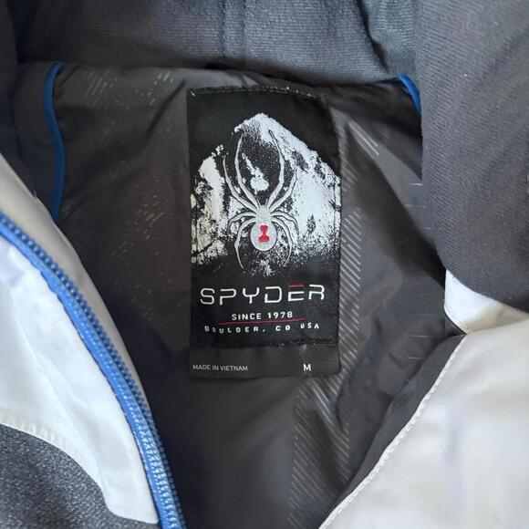 Spyder Goretex Waterproof Insulated White Gray Ski Jacket Sz M - Picture 3 of 8
